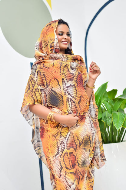 Enchanting Snake Print Thoub