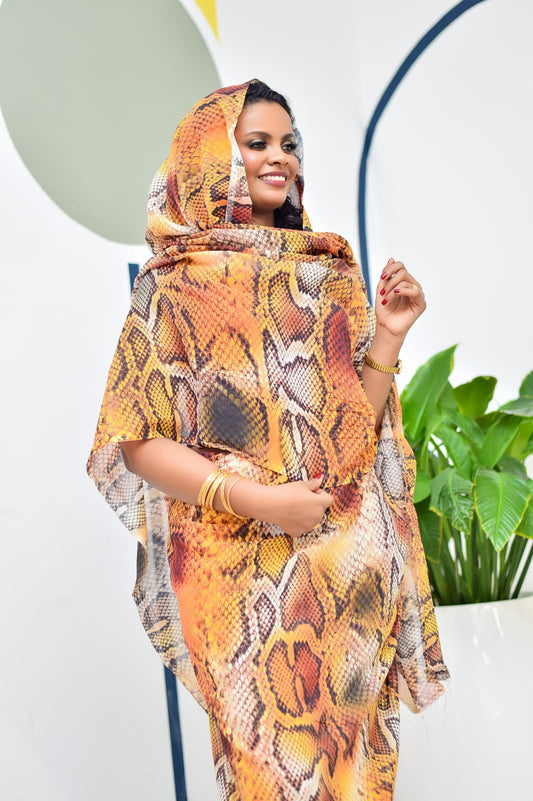 Enchanting Snake Print Thoub