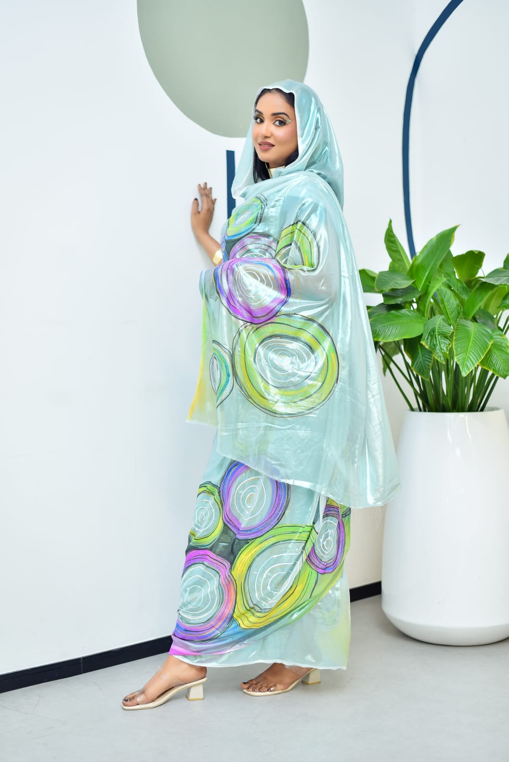 Mint Green Spiral Thoub