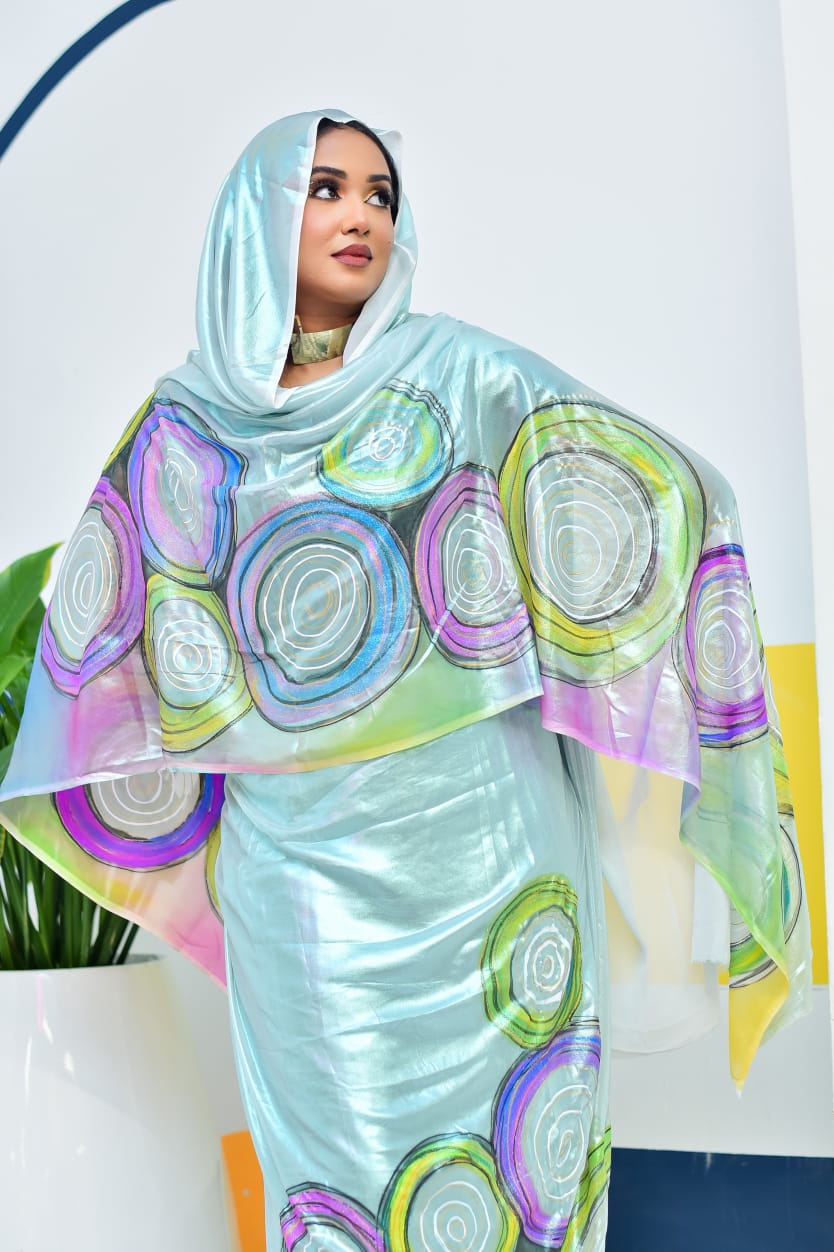 Mint Green Spiral Thoub