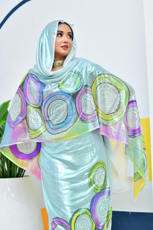Mint Green Spiral Thoub