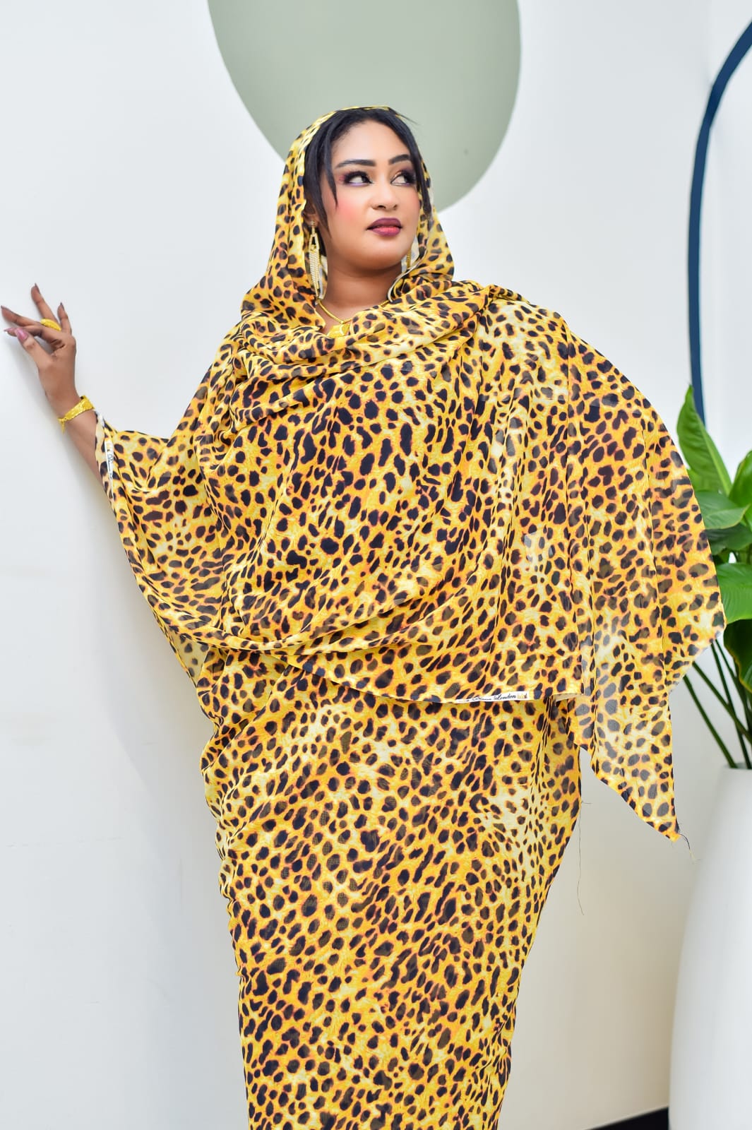 Golden Cheetah Print Thoub